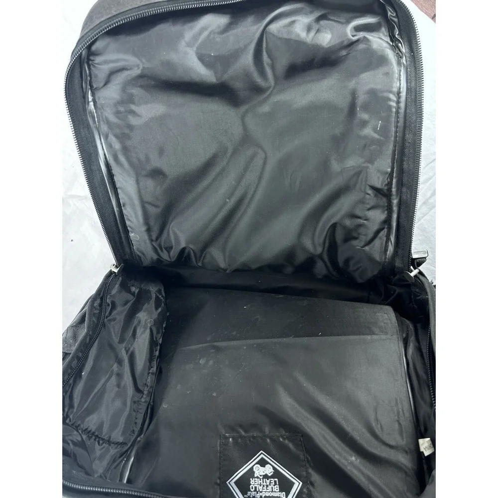 Diamond Plate Buffalo Leather Motorcycle Storage Bag Luggage